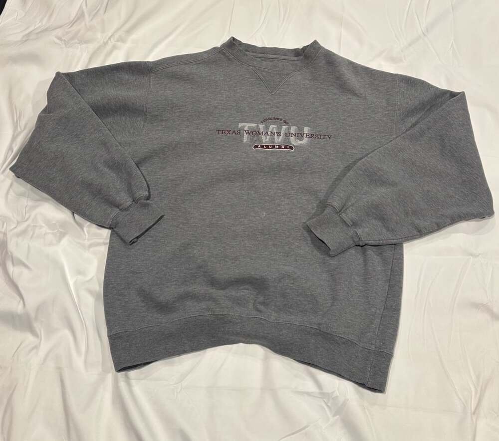 Vintage Jansport Texas Woman's University Size S Grey Sweatshirt